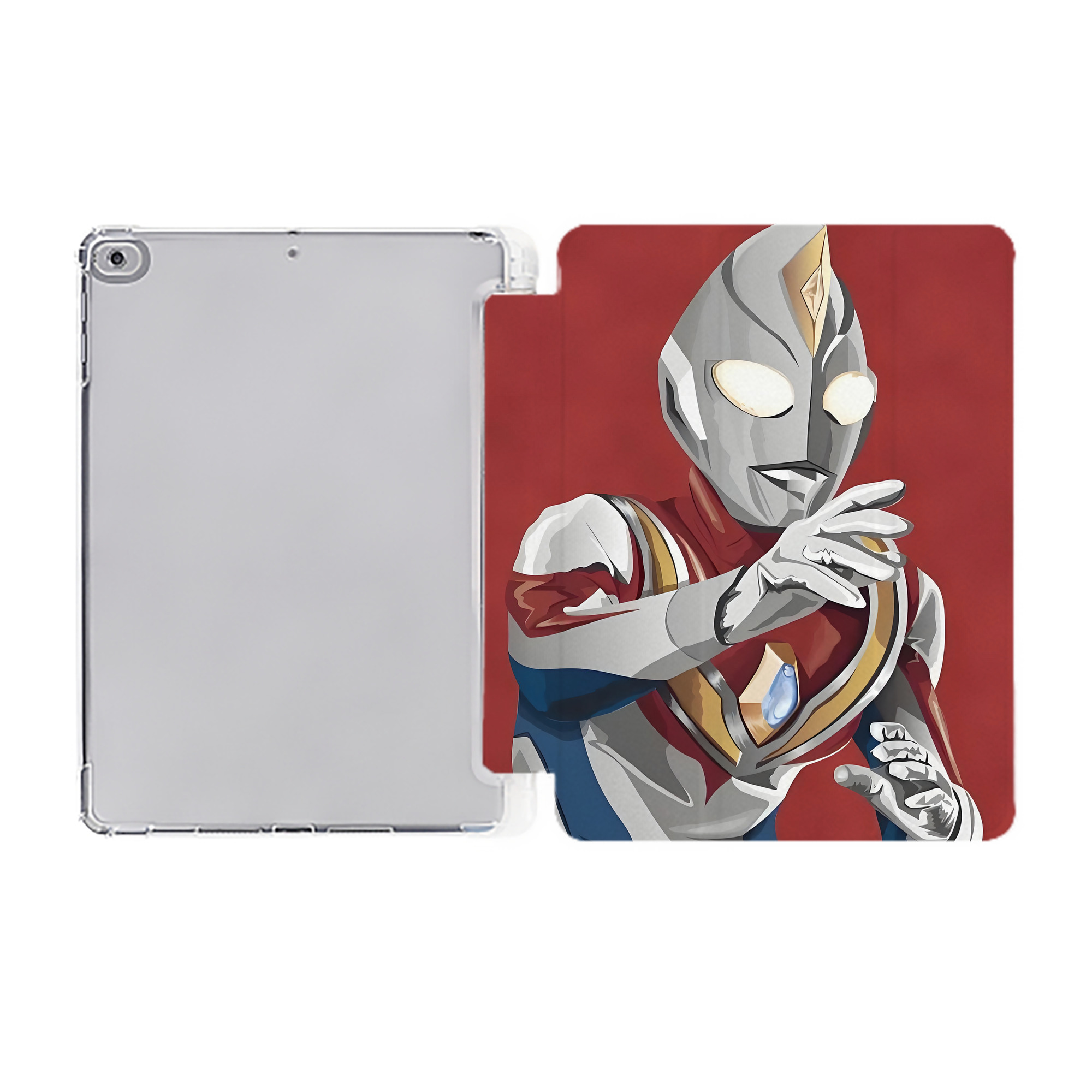 （画像用） ウルトラマン Ultraman IPad ケース ペン収納付き 三つ折りスタンド PUレザー×シリコン 対応機種9.5/10.5/10.9インチ